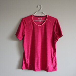 Champion Women's Large Pink Activewear Stretch Crewneck Short‎ Sleeve T-Shirt